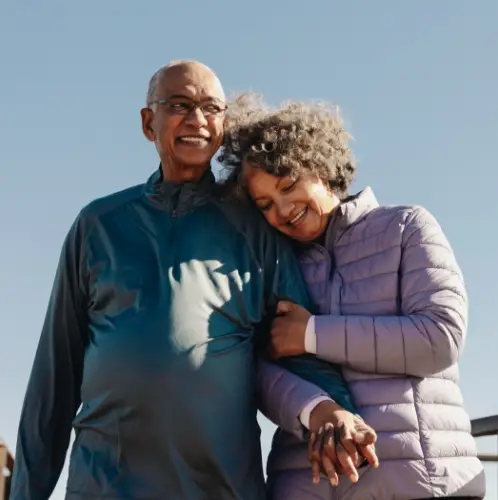 Senior couple in their new home